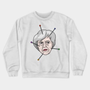 Theresa May Voodoo Doll Pin Illustration Crewneck Sweatshirt